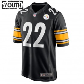 Pittsburgh Steelers Tröjor Najee Harris 22 Nike Svart 2021 NFL Draft - Barn